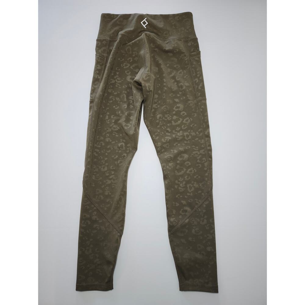 BSP Leggings Women's Olive Green Sz M Spandex Athlesure Sporty Leopard Print - Picture 2 of 9